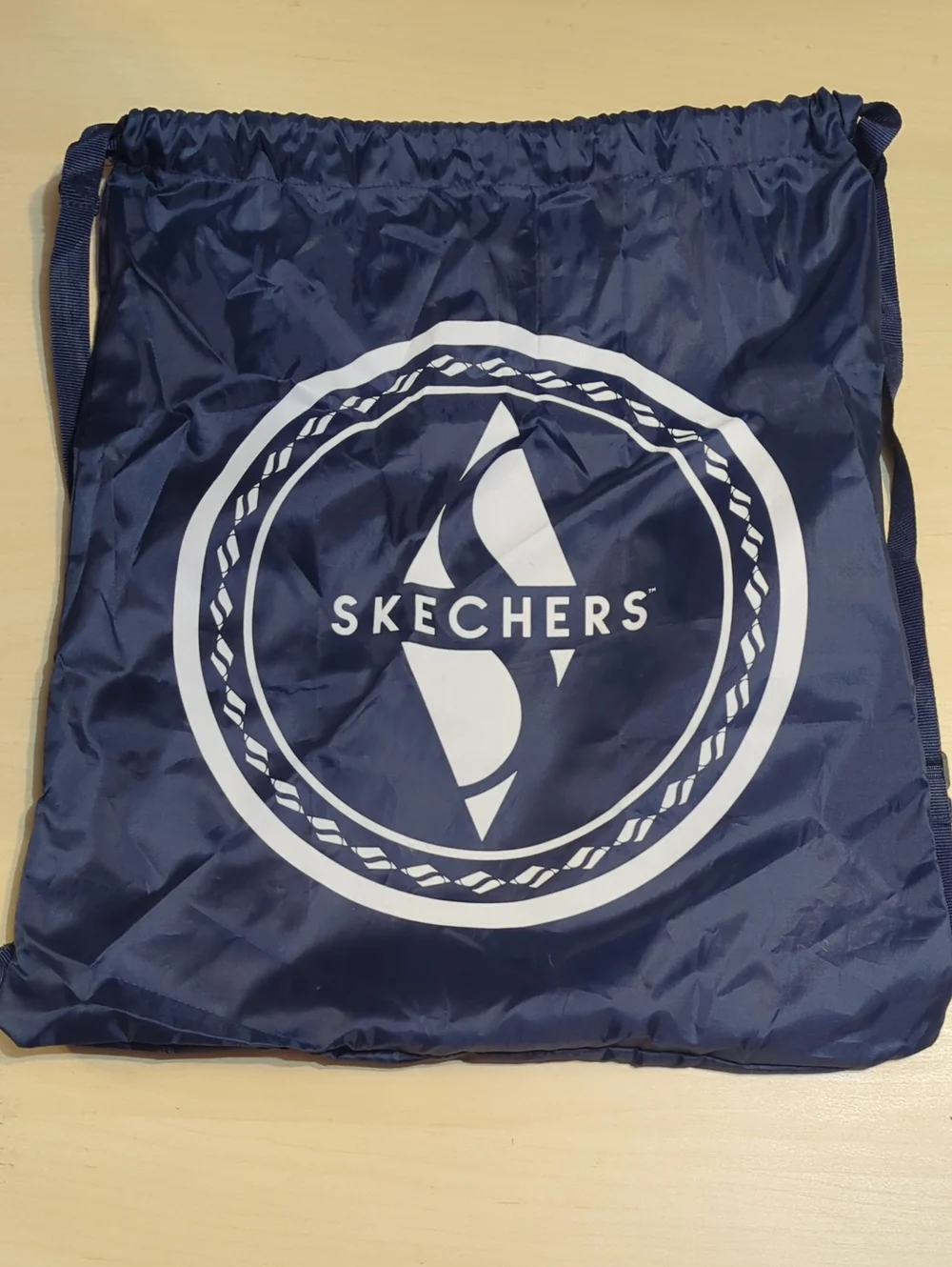 Skechers Navy and White Logo Drawstring Backpack
